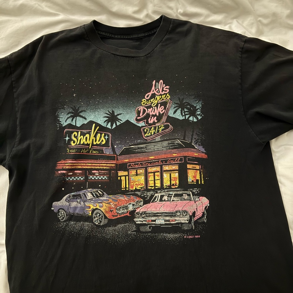 Pacsun Black Graphic Tee with Retro Car Design